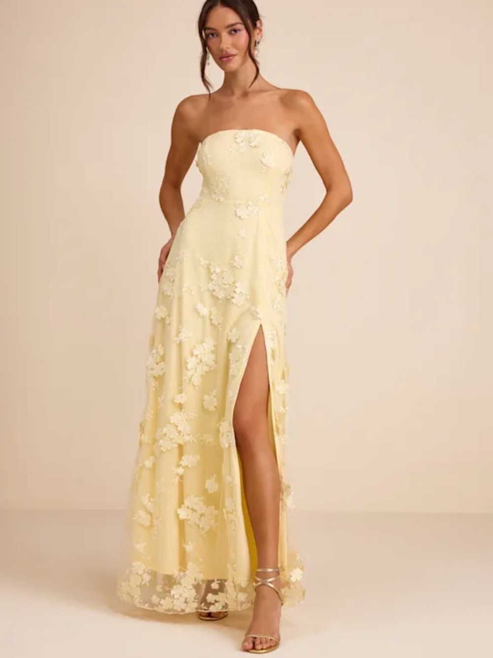 Pale yellow Lulus dress